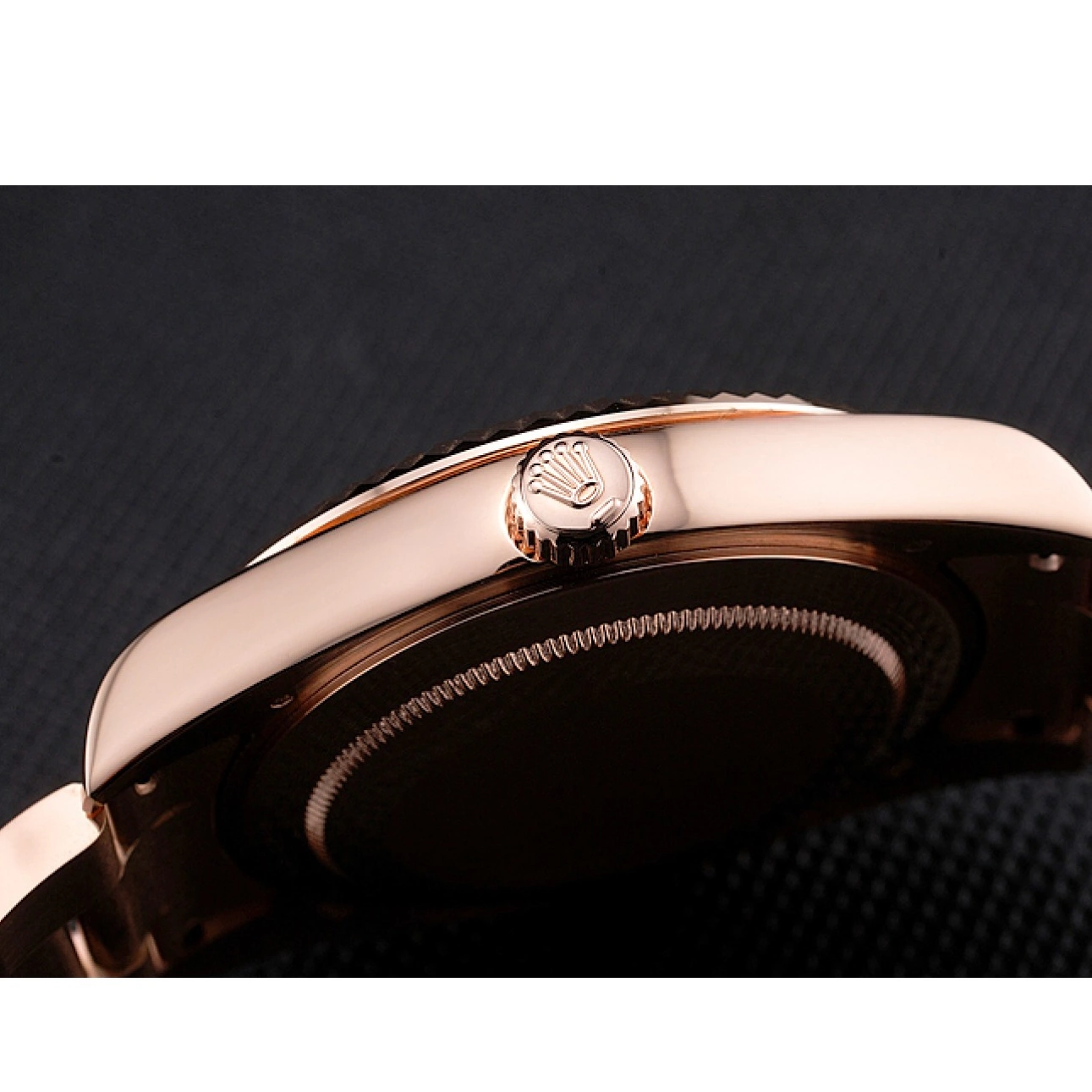 Aaa replica Case Rose Brown Rolex Ad Dweller Dial Bracelet Sky Gold 0723
